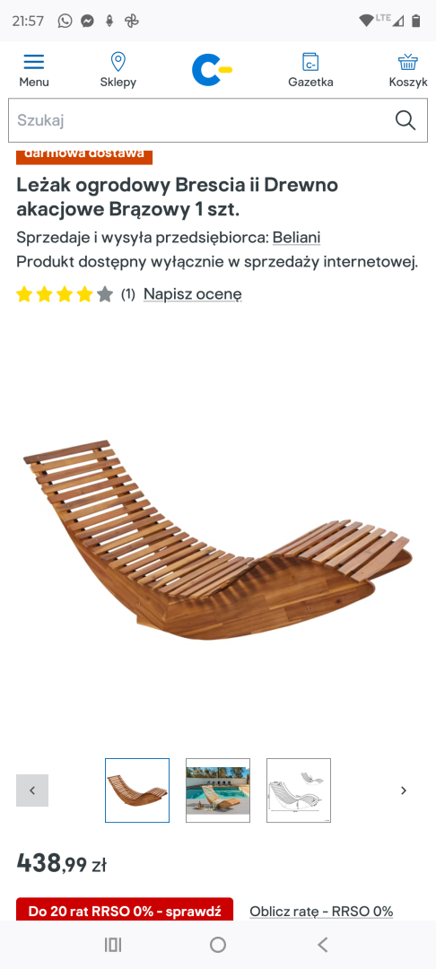 leżak drewniany cena orientacyjna