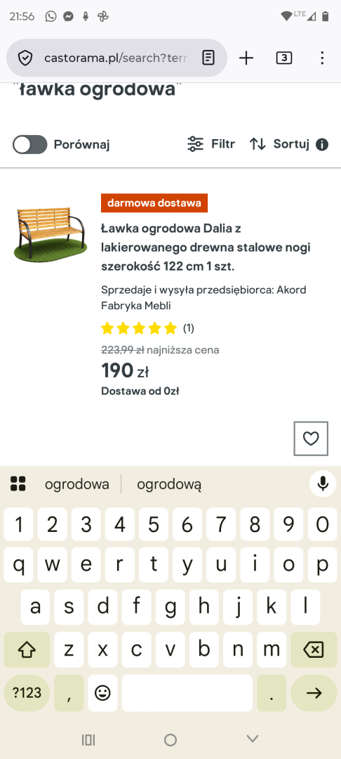ławka z oparciem cena orientacyjna